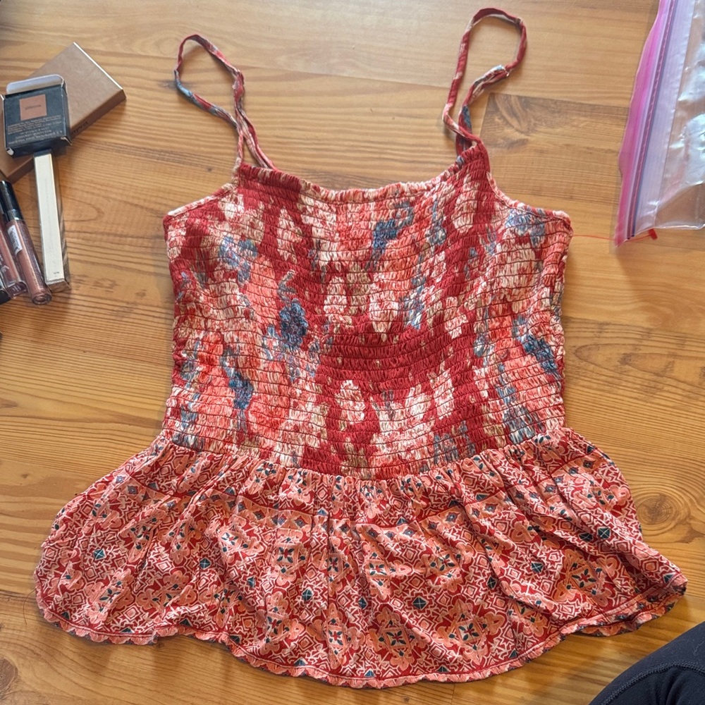Angie Red and Gray Patterned Camisole